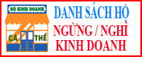 Hộ ngừng/nghỉ kinh doanh