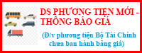 Danh sách phương tiện mới - Thông báo giá