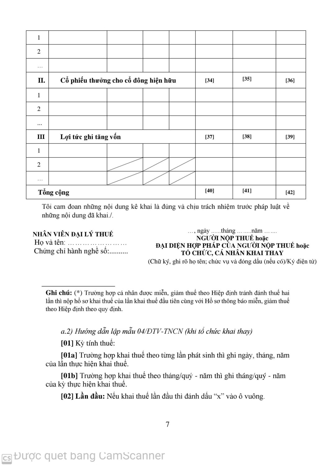 PL 02 HƯỚNG DẪN TỔ CHỨC KHAI THAY, NỘP THAY TRONG TRUỜNG HỢP CÁ NHÂN NHẬN CỔ TỨC BẰNG CỔ PHIẾU 07